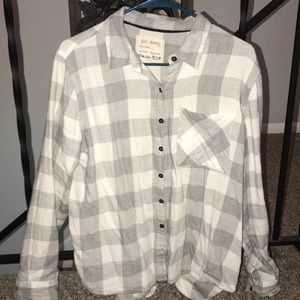grey and white flannel
